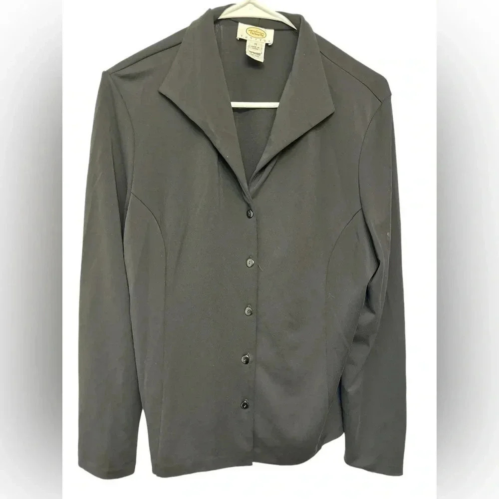 Talbots black button down long sleeve classic shirt